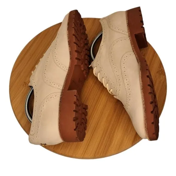 Sperry Men's Shoe Ashbury #9374178 Oxford Flats Size 11 Cream Suede &amp; Tan Sole