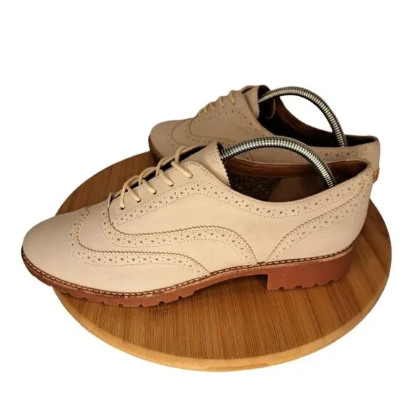 Sperry Men's Shoe Ashbury #9374178 Oxford Flats Size 11 Cream Suede &amp; Tan Sole