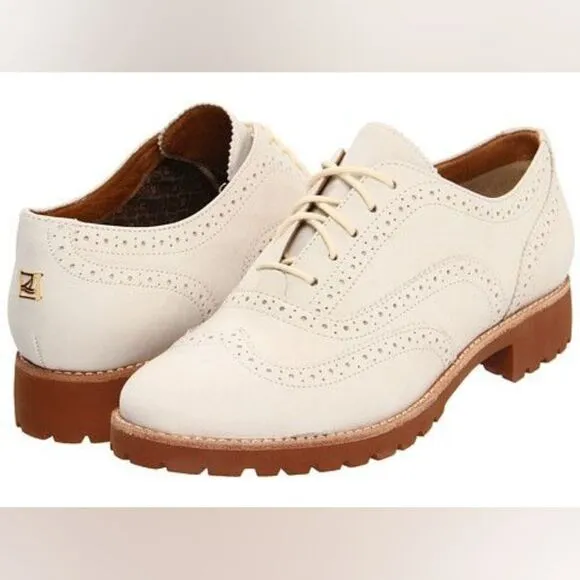 Sperry Men's Shoe Ashbury #9374178 Oxford Flats Size 11 Cream Suede &amp; Tan Sole