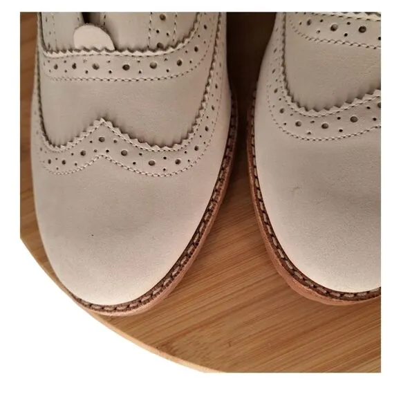 Sperry Men's Shoe Ashbury #9374178 Oxford Flats Size 11 Cream Suede &amp; Tan Sole