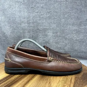 Sperry Top Sider Gold Cup Men's 9 M Brown Woven Loafer Slip On Boat Shoe Loafers
