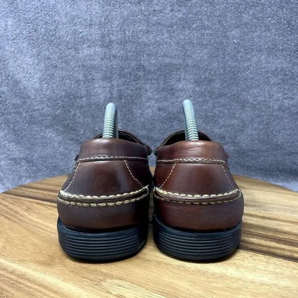 Sperry Top Sider Gold Cup Men's 9 M Brown Woven Loafer Slip On Boat Shoe Loafers