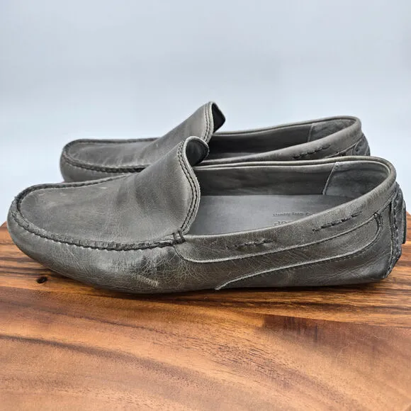 Sperry Top Sider Gold Cup Shoes Mens 10.5 M Gray Leather Slip On Driving Loafers