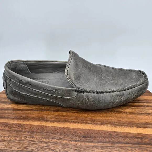 Sperry Top Sider Gold Cup Shoes Mens 10.5 M Gray Leather Slip On Driving Loafers
