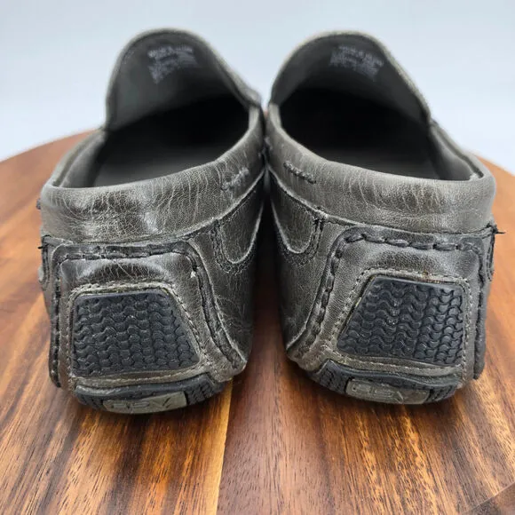 Sperry Top Sider Gold Cup Shoes Mens 10.5 M Gray Leather Slip On Driving Loafers
