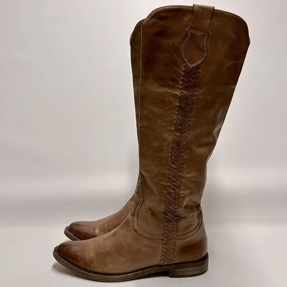 SPIRIT BY LUCCHESE Chelsea Tall Riding Boots Leather Brown Size 7.5