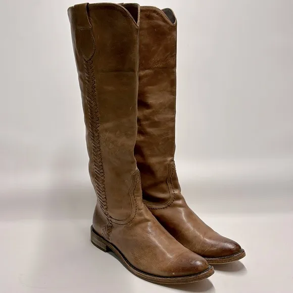 SPIRIT BY LUCCHESE Chelsea Tall Riding Boots Leather Brown Size 7.5