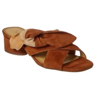 Splendid Women’s Cognac Bow Knot Slip-on Sandals Size 7.5 Suede