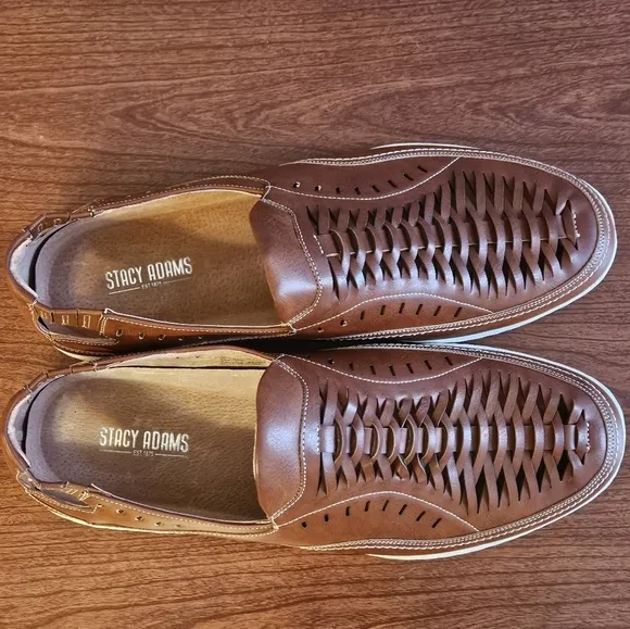 Stacy Adams Woven Slip On Loafers Size 11.5 Euc