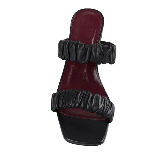 STAUD Frankie Ruched Sandal Black Womens Size 36 6