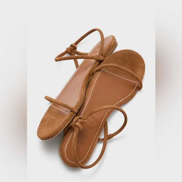 STAUD LAUREL SANDAL in Coral SUEDE