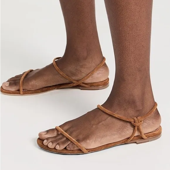 STAUD LAUREL SANDAL in Coral SUEDE