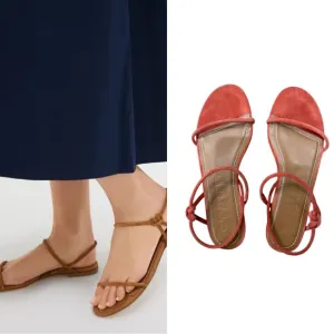 STAUD LAUREL SANDAL in Coral SUEDE