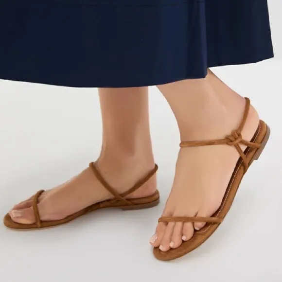 STAUD LAUREL SANDAL in Coral SUEDE