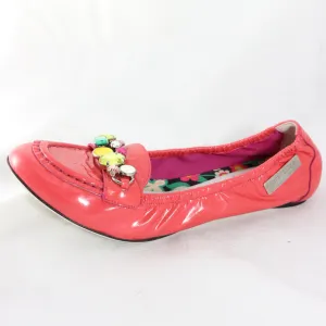 STEFANO TACCETTI Pink Patent Moc Toe Loafer Flats