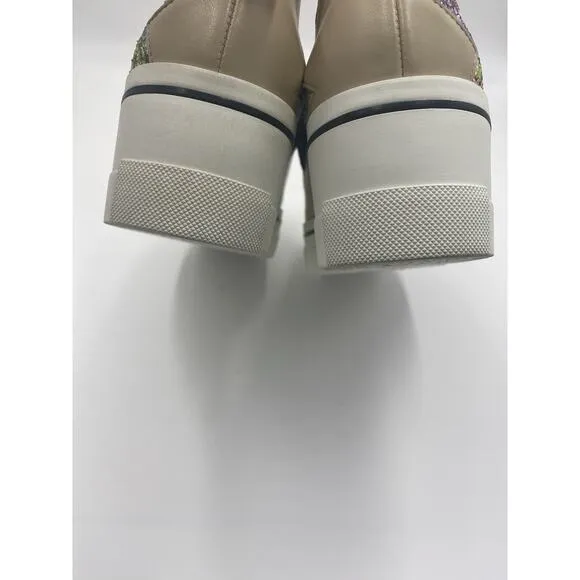 Stella McCartney Binx Rainbow Glitter Star Platform Sneakers Vegan Pride Sz 39