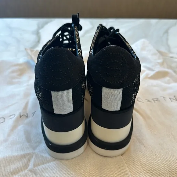 Stella McCartney Black Lace Platform Sneakers