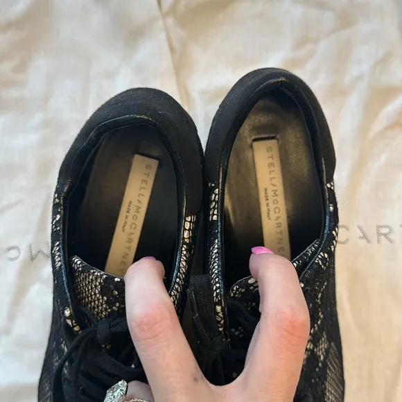 Stella McCartney Black Lace Platform Sneakers