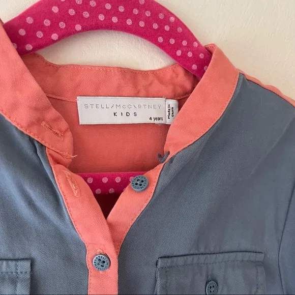 STELLA MCCARTNEY KIDS Blue and Pink Shirt Dress