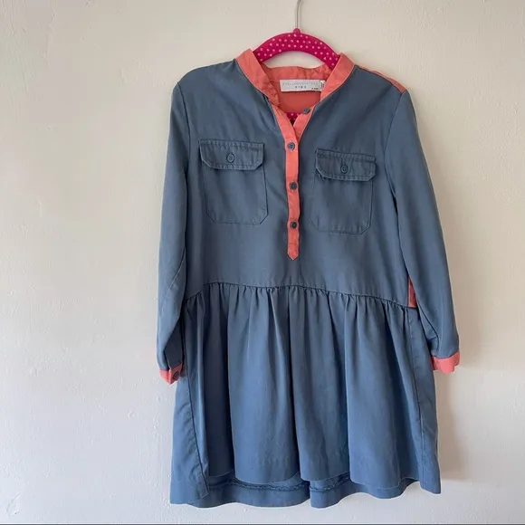 STELLA MCCARTNEY KIDS Blue and Pink Shirt Dress