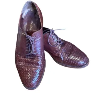 Stephane Kelian VINTAGE woven leather loafers Oxford lace up Women’s  Sz 6.5