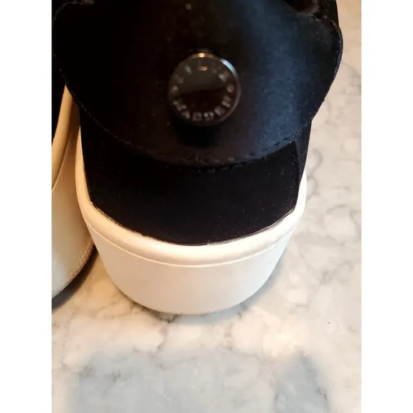 Steve Madden Black Satin Platform Sneakers Size 8