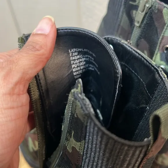 Steve Madden Camouflaged Combat Boots.