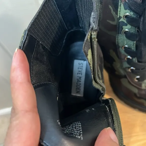Steve Madden Camouflaged Combat Boots.