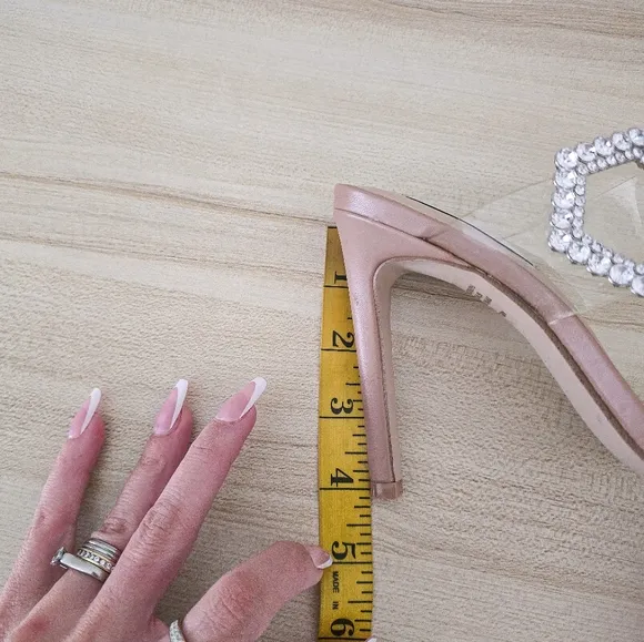 Steve Madden Clear Jeweled Heels Sandals Size 6.5