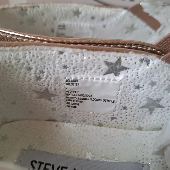 Steve Madden glitter sneakers iridescent metallic pink rose gold platform active