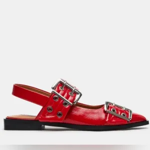 Steve Madden Graya Red Patent Slingback Flats Size 9.5 NWOB