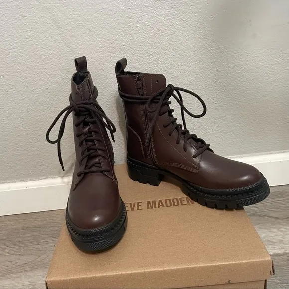 Steve Madden Jamisyn Lace Up Combat Lug Boots NEW​​​​​