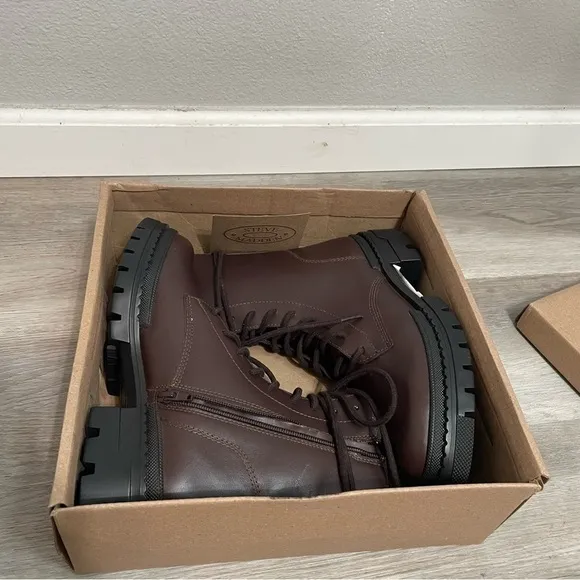 Steve Madden Jamisyn Lace Up Combat Lug Boots NEW​​​​​
