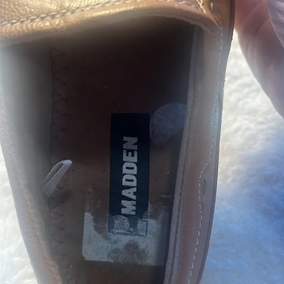 Steve Madden Men’s 9 M-Need Vegan PU Leather Tan Driving Loafers Slip On