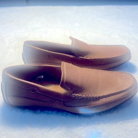 Steve Madden Men’s 9 M-Need Vegan PU Leather Tan Driving Loafers Slip On