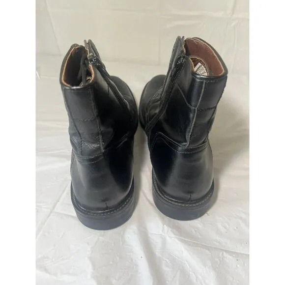 STEVE MADDEN Men's Catapult BLACK LEATHER BOOTS Military Combat Shoes 11.5