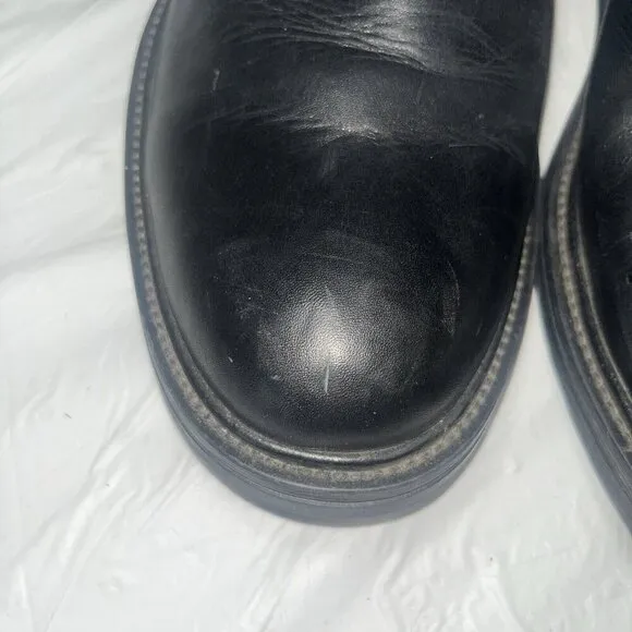 STEVE MADDEN Men's Catapult BLACK LEATHER BOOTS Military Combat Shoes 11.5