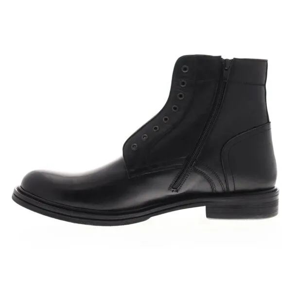 STEVE MADDEN Men's Catapult BLACK LEATHER BOOTS Military Combat Shoes 11.5