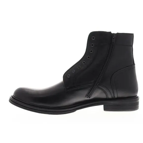 STEVE MADDEN Men's Catapult BLACK LEATHER BOOTS Military Combat Shoes 11.5