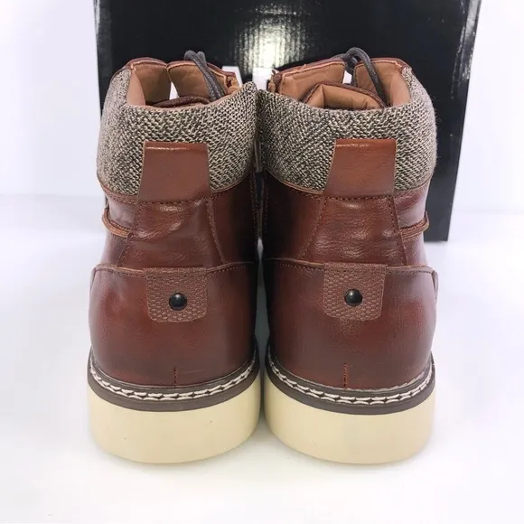 Steve Madden Men's M-damily Combat Boot Cognac Lace Up Boots