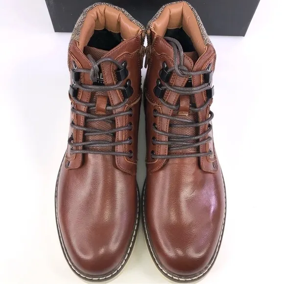 Steve Madden Men's M-damily Combat Boot Cognac Lace Up Boots