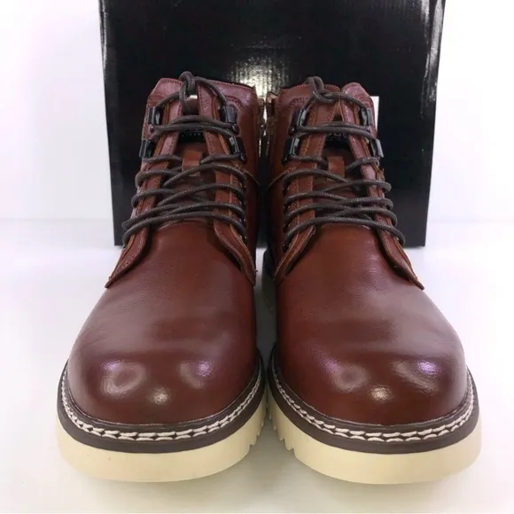 Steve Madden Men's M-damily Combat Boot Cognac Lace Up Boots
