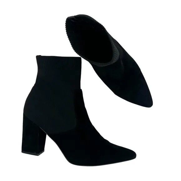Steve Madden Remy sock boots Chelsea ankle booties suede Sz 9 Motorcycle Y2K