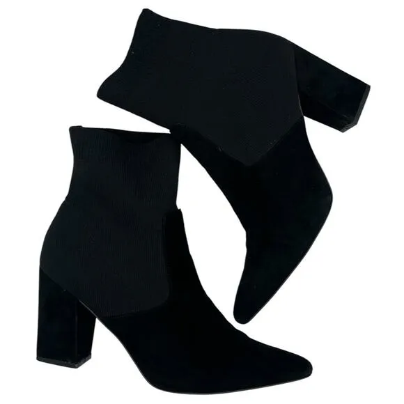 Steve Madden Remy sock boots Chelsea ankle booties suede Sz 9 Motorcycle Y2K
