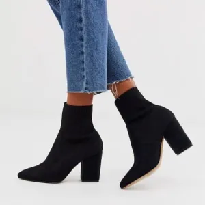 Steve Madden Remy sock boots Chelsea ankle booties suede Sz 9 Motorcycle Y2K