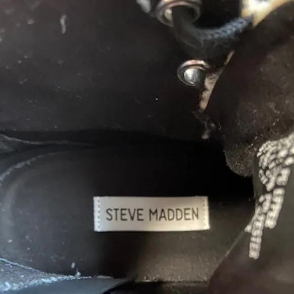 Steve Madden Shaft F Platform Faux Fur Leopard High Tops Size 7