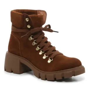 Steve Madden Women's Hint Brown Suede Lace Up Combat Boots Size 8.5M