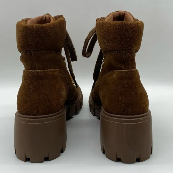 Steve Madden Women's Hint Brown Suede Lace Up Combat Boots Size 8.5M