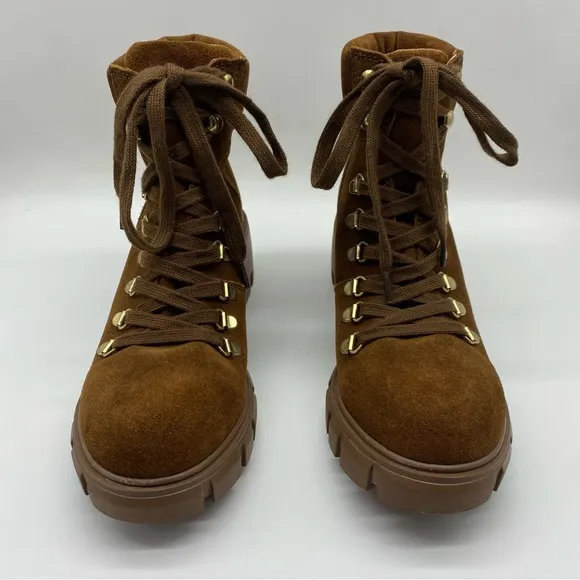 Steve Madden Women's Hint Brown Suede Lace Up Combat Boots Size 8.5M
