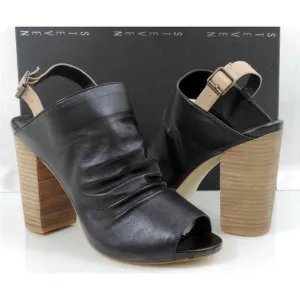Steven by Steve Madden Saliem Leather Peep toe Dress Sandals Heel Black Size 10